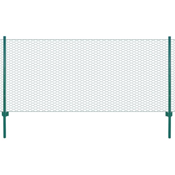 ARDEBO.de - Maschendrahtzaun mit Pfosten Stahl 25 x 0,75 m Grün
