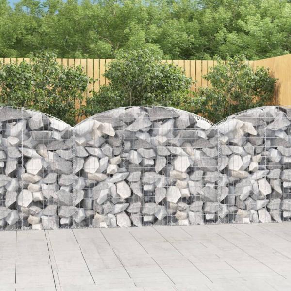 ARDEBO.de - Gabione mit Hochbogen 150x30x100/120 cm Verzinktes Eisen