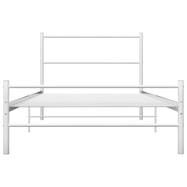 Bettgestell Weiß Metall 100 × 200 cm