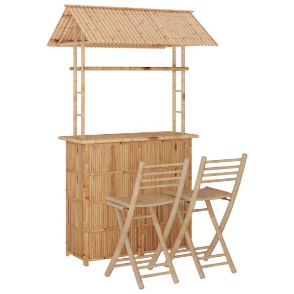 3-tlg. Bar-Set Bambus