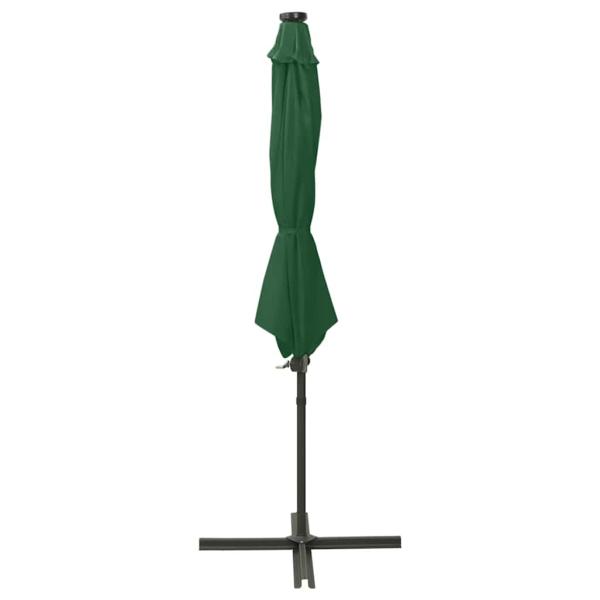 Ampelschirm mit LED-Beleuchtung 300 cm Grün