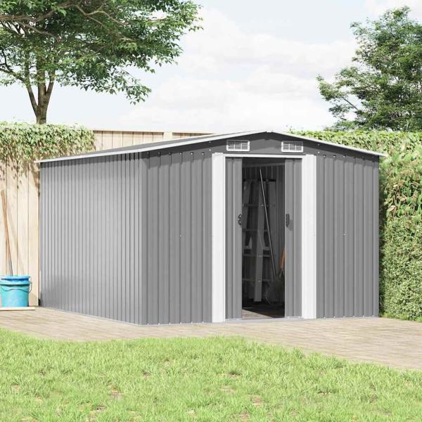 Gartenhaus 257x298x178 cm Metall Grau