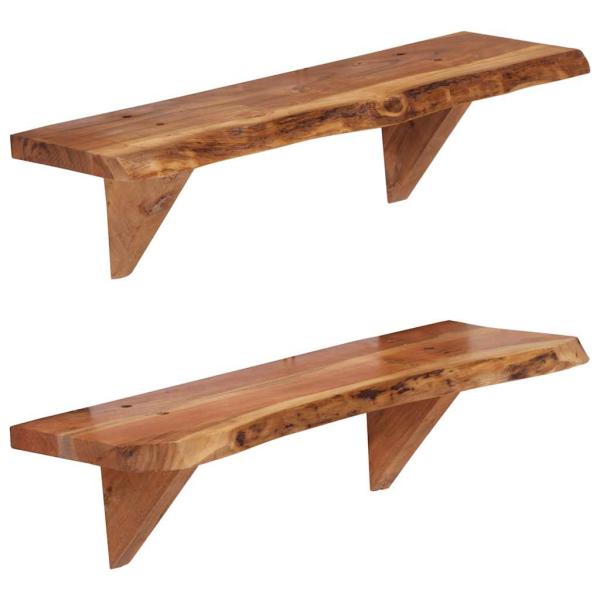 ARDEBO.de - Wandregale 2 Stk. 60 x 20 x 18 cm Massivholz Akazie