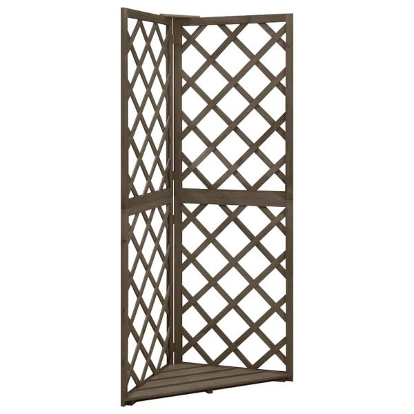ARDEBO.de - Eckspalier Grau 50x50x145 cm Massivholz Tanne