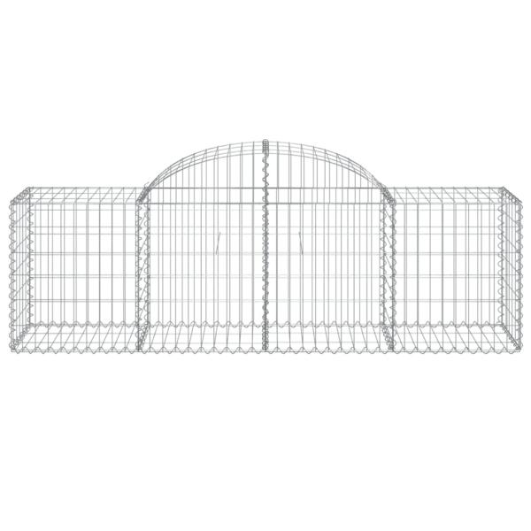Gabione mit Hochbogen 200x50x60/80 cm Verzinktes Eisen