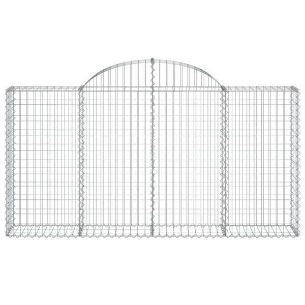 Gabione mit Hochbogen 200x30x100/120 cm Verzinktes Eisen
