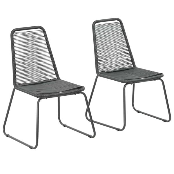ARDEBO.de - Gartenstühle 2 Stk. Poly Rattan Schwarz