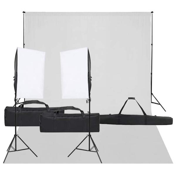 ARDEBO.de - Fotostudio-Set mit Beleuchtung und Hintergrund