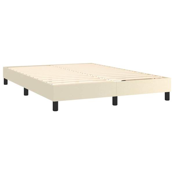 Boxspringbett mit Matratze & LED Creme 140x200 cm Kunstleder