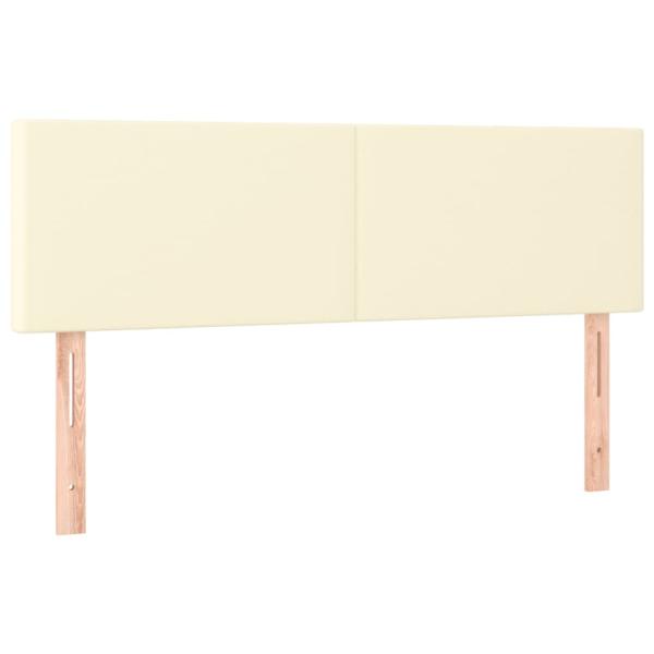 Boxspringbett mit Matratze Creme 140x190 cm Kunstleder