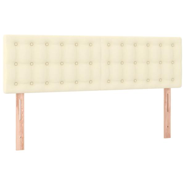 Boxspringbett mit Matratze Creme 140x200 cm Kunstleder
