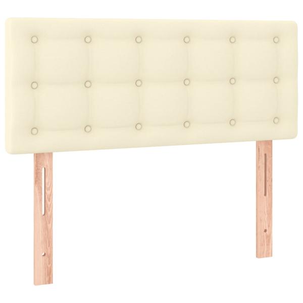 Boxspringbett mit Matratze Creme 90x190 cm Kunstleder