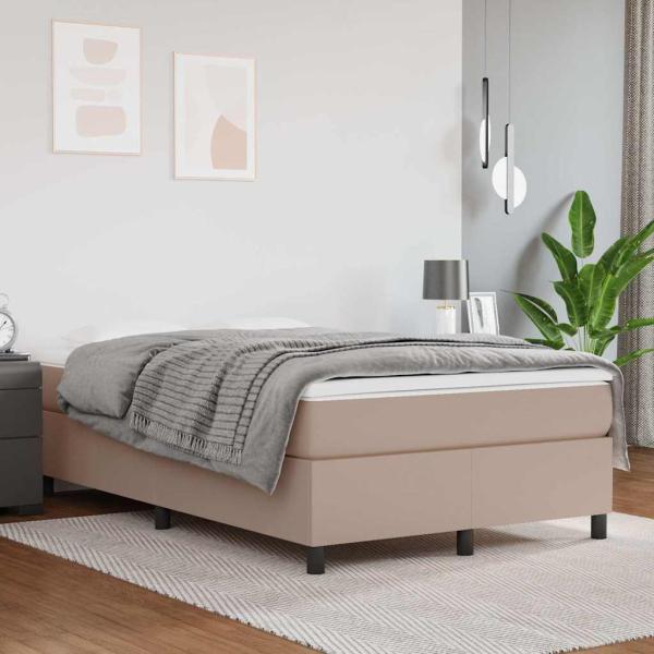 ARDEBO.de - Boxspringbett Matratze Cappuccino-Braun 120x200cm Kunstleder