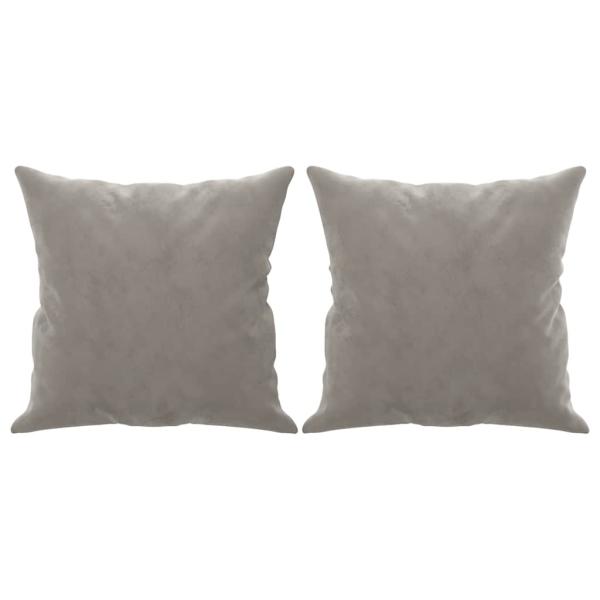 2-Sitzer-Sofa mit Kissen Hellgrau 120 cm Samt