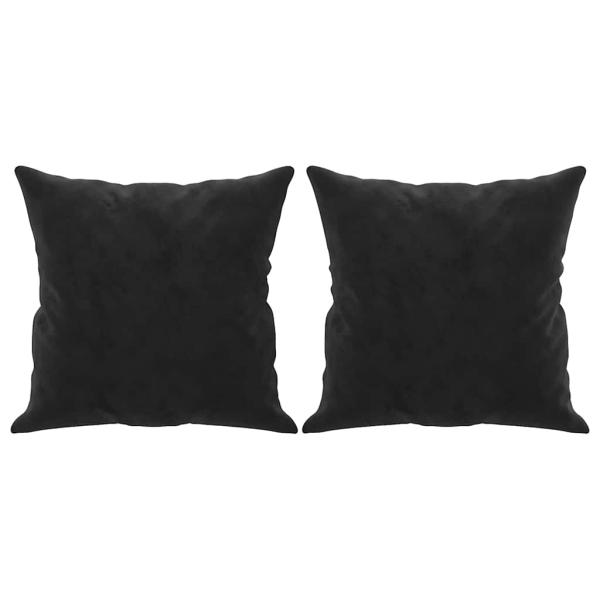 3-Sitzer-Sofa mit Zierkissen Schwarz 180 cm Samt