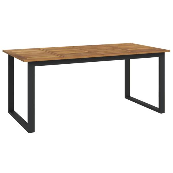 Gartentisch mit Gestell U-Form 180x90x75 cm Akazie Massivholz
