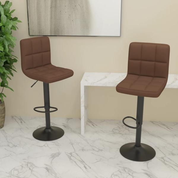 ARDEBO.de - Barhocker 2 Stk. Braun Stoff
