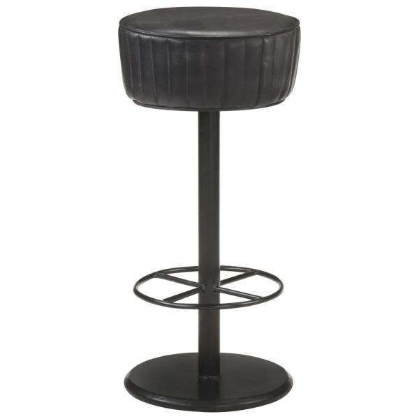 ARDEBO.de - Barhocker Schwarz Echtleder