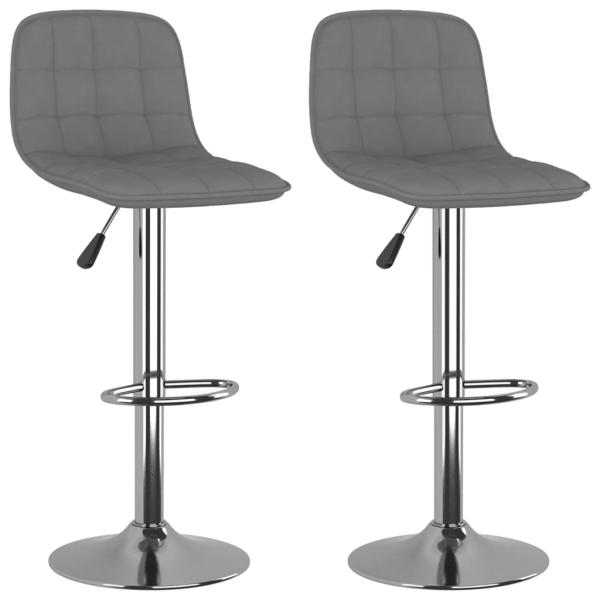 Barhocker 2 Stk. Hellgrau Stoff