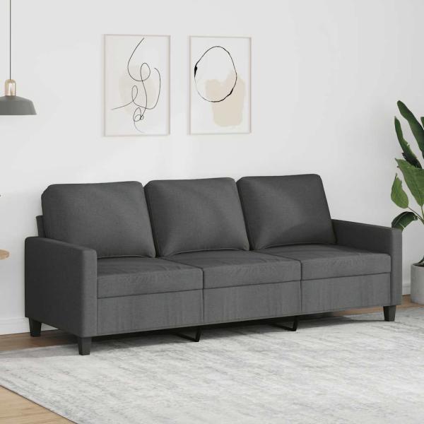 ARDEBO.de - 3-Sitzer-Sofa Dunkelgrau 180 cm Stoff