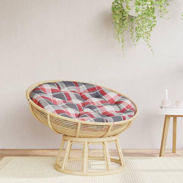 Kissen Rund Rot Karomuster Ø 100x11 cm Oxford-Gewebe