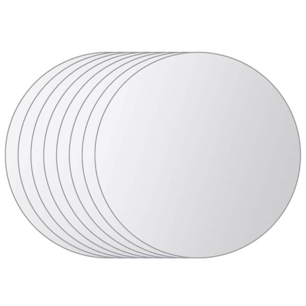 8-tlg. Spiegelfliesen-Set Rund Glas