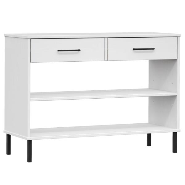 Konsolenschrank OSLO mit Metallbeinen Weiß Massivholz Kiefer