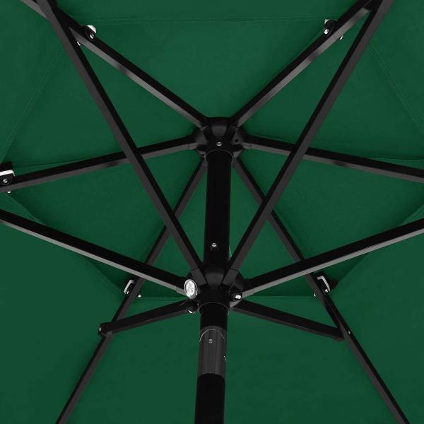 Sonnenschirm mit Aluminium-Mast 3-lagig Grün 2,5 m