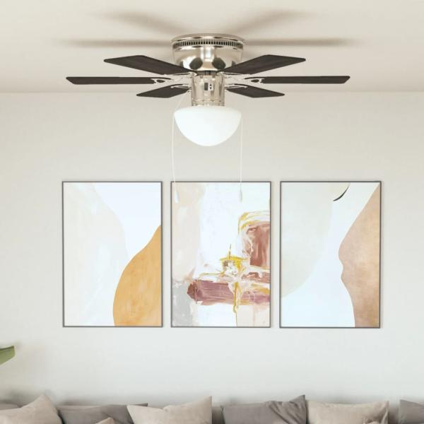 ARDEBO.de - Dekorativer Deckenventilator mit Leuchtmittel 82 cm Dunkelbraun