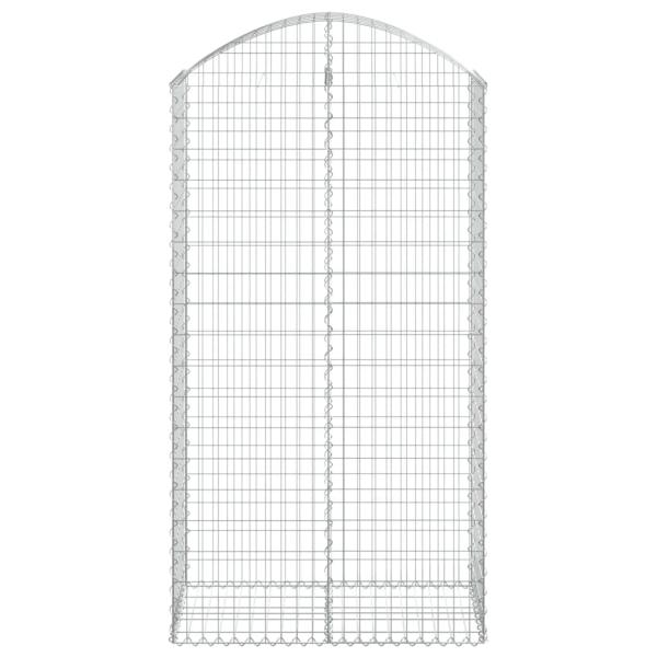 Gabione mit Hochbogen 100x50x180/200 cm Verzinktes Eisen