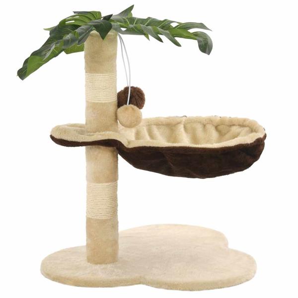 Katzen-Kratzbaum mit Sisal-Kratzstange 50 cm Beige und Braun