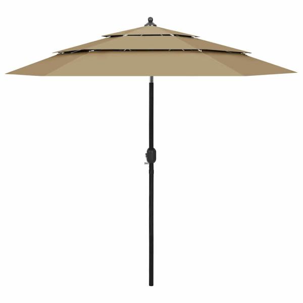 ARDEBO.de - Sonnenschirm mit Aluminium-Mast 3-lagig Taupe 2,5 m