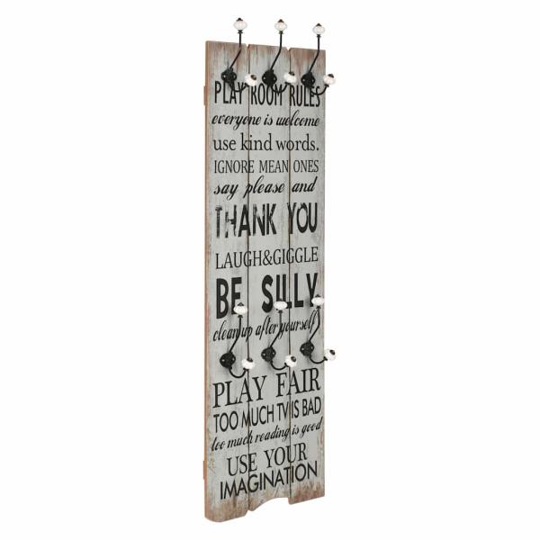 ARDEBO.de - Wandgarderobe mit 6 Haken 120 x 40 cm "THANK YOU"