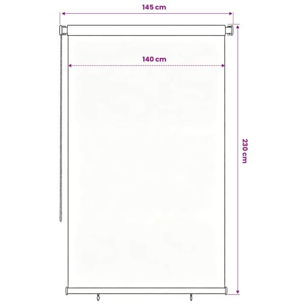 Außenrollo 145 (B)x230 (H) cm Blau HDPE