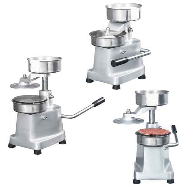 ARDEBO.de - Hamburgerpresse mit 500 Trennpapieren Aluminium 13 cm