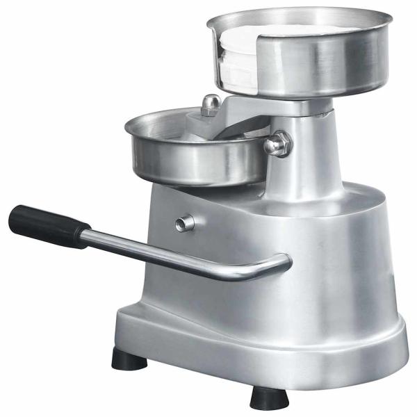 Hamburgerpresse mit 500 Trennpapieren Aluminium 13 cm