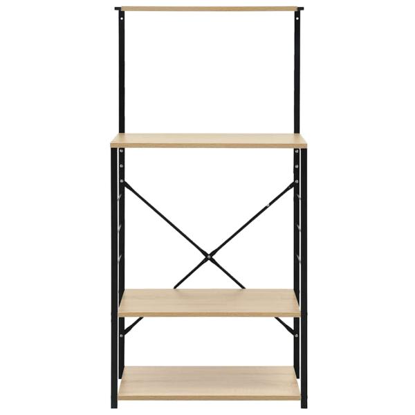 Mikrowellenregal Schwarz Eiche 60x39,6x123 cm Holzwerkstoff
