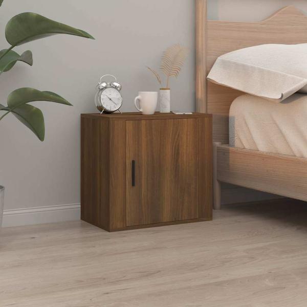 ARDEBO.de - Wand-Nachttisch Braun Eichen-Optik 50x30x47 cm