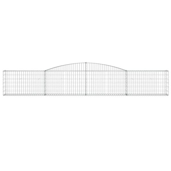 Gabione mit Hochbogen 400x30x60/80 cm Verzinktes Eisen