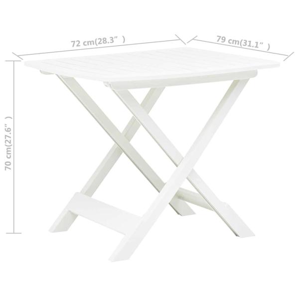 Gartentisch Klappbar Weiß 79 x 72 x 70 cm Kunststoff