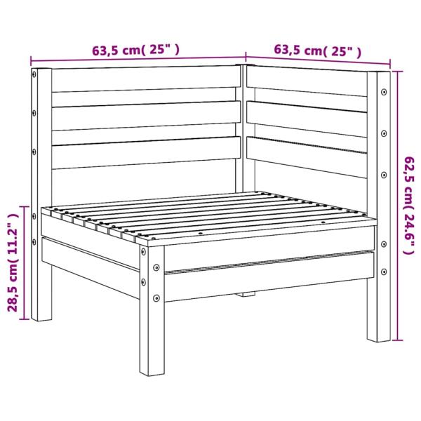 Garten-Ecksofas 2 Stk. Weiß Massivholz Kiefer