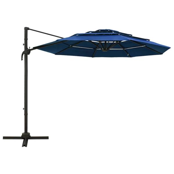 Sonnenschirm mit Aluminium-Mast 4-lagig Azurblau 3x3 m