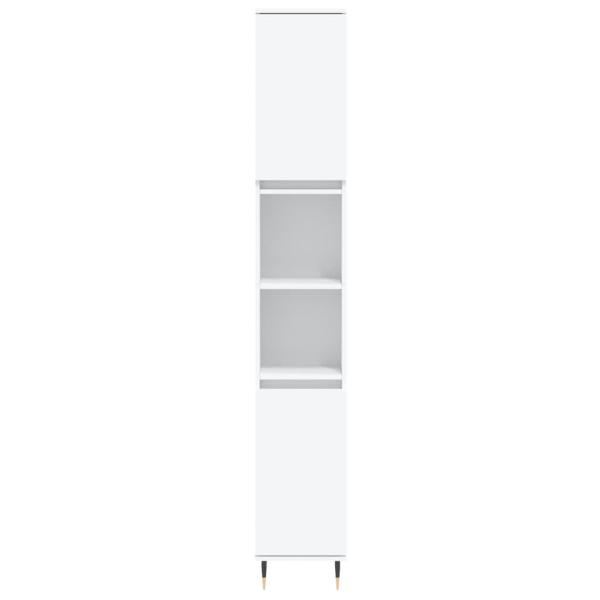 Badschrank Weiß 30x30x190 cm Holzwerkstoff