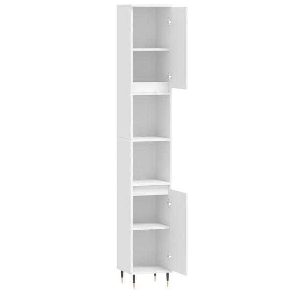 Badschrank Weiß 30x30x190 cm Holzwerkstoff
