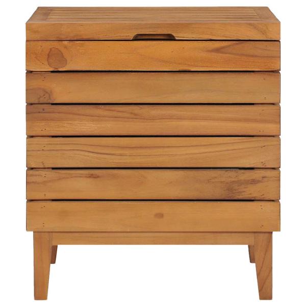 Wäschekorb 40×30×45 cm Teak Massivholz