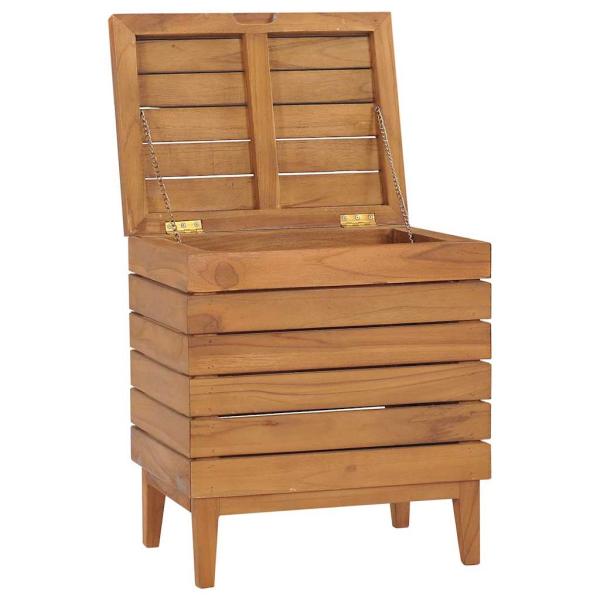 Wäschekorb 40×30×45 cm Teak Massivholz