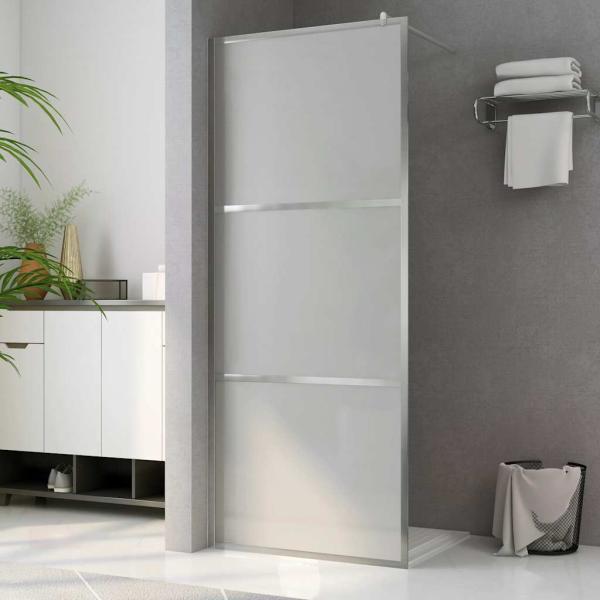 ARDEBO.de - Begehbare Duschwand mit voll mattiertem ESG-Glas 80x195 cm
