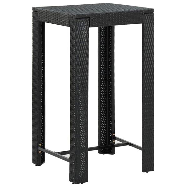 ARDEBO.de - Garten-Bartisch Schwarz 60,5x60,5x110,5 cm Poly Rattan