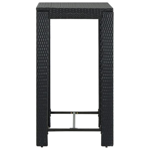 Garten-Bartisch Schwarz 60,5x60,5x110,5 cm Poly Rattan