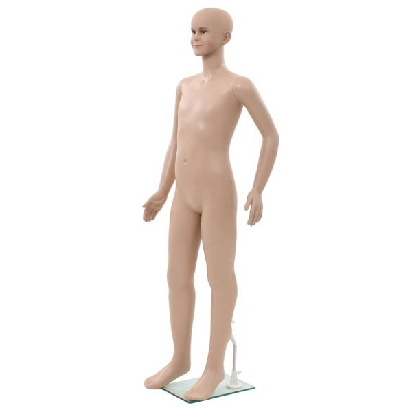 ARDEBO.de - Ganzkörper-Schaufensterpuppe Kind mit Glassockel Beige 140 cm